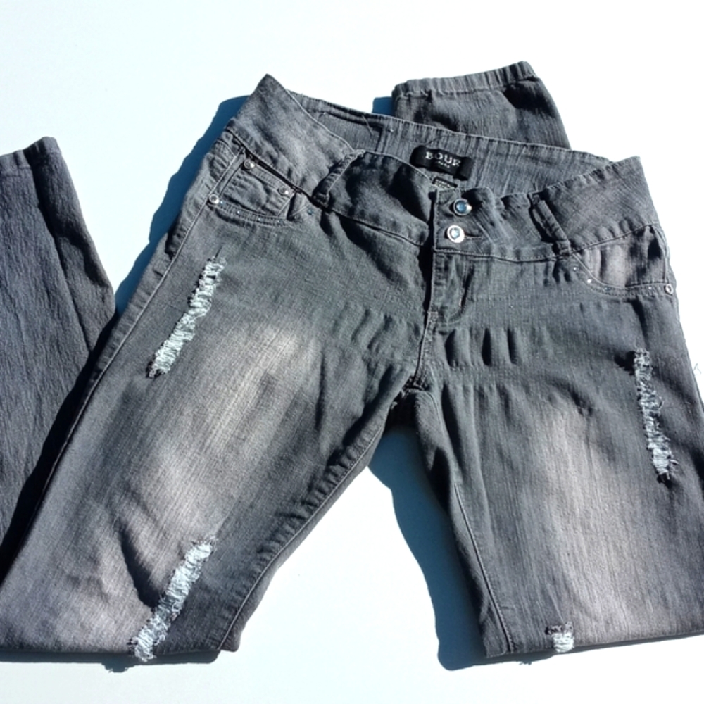 Vintage Bour Jeans Distressed Gray Size 9